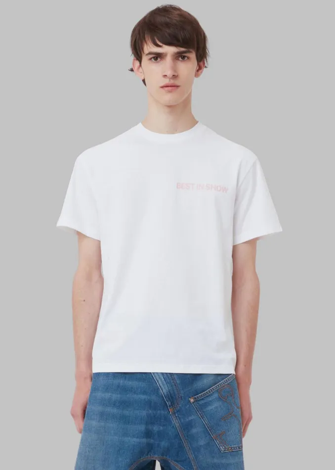 The Frankie Shop Tops Men Jw Anderson Best In Show Back Print TShirt 8211 White