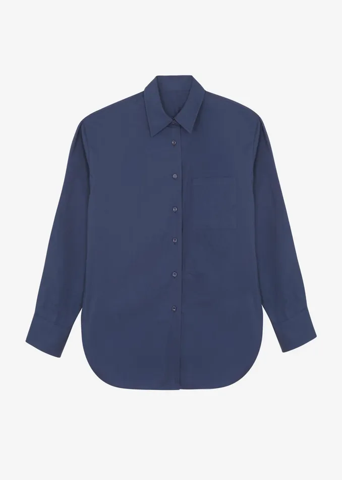 The Frankie Shop Tops Men Matthias Oversized Shirt 8211 Navy