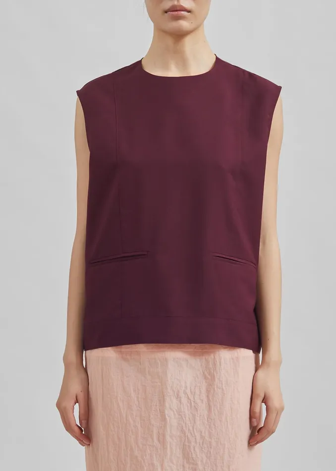 The Frankie Shop Tops Women Beaune Sleeveless Top 8211 Burgundy