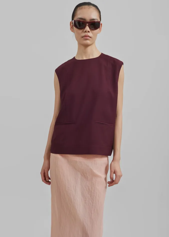 The Frankie Shop Tops Women Beaune Sleeveless Top 8211 Burgundy