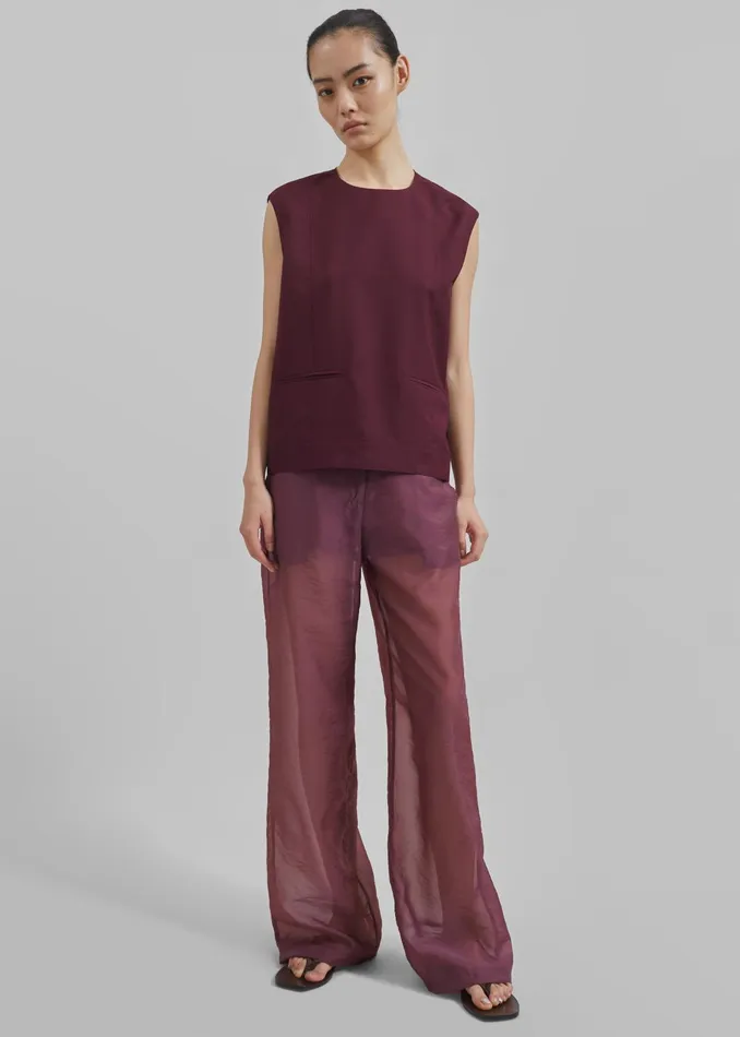 The Frankie Shop Tops Women Beaune Sleeveless Top 8211 Burgundy