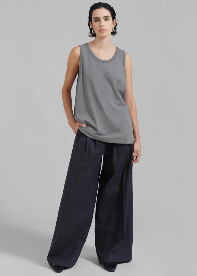 The Frankie Shop Tops Women Briston Boxy Tank 8211 Grey
