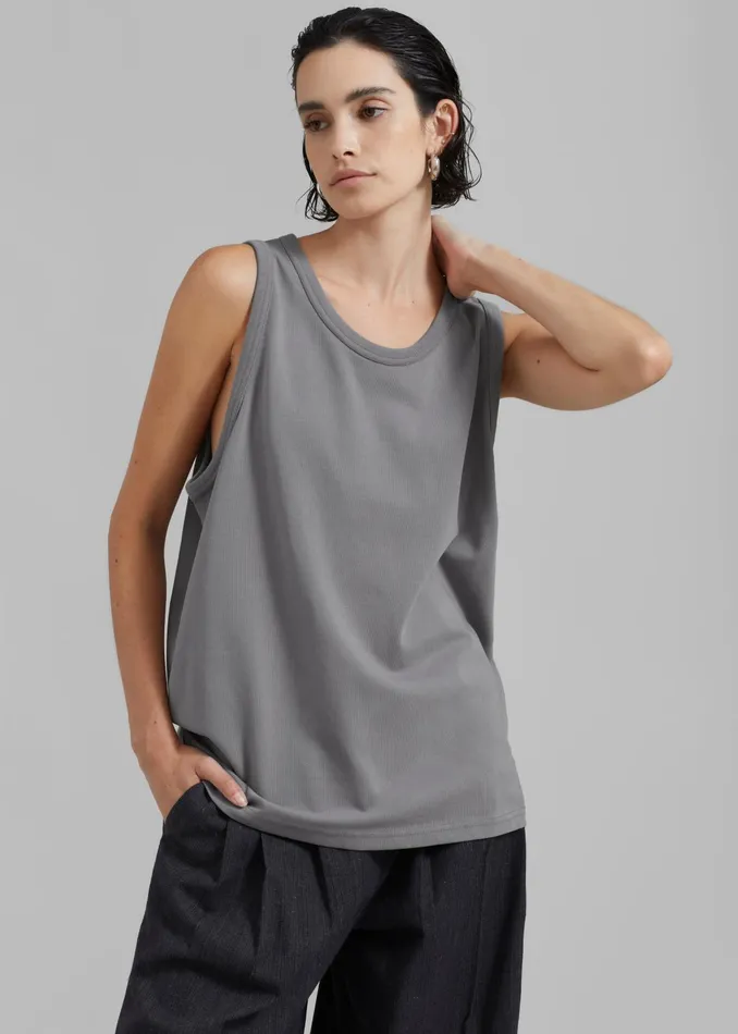 The Frankie Shop Tops Women Briston Boxy Tank 8211 Grey