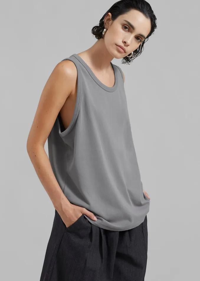 The Frankie Shop Tops Women Briston Boxy Tank 8211 Grey