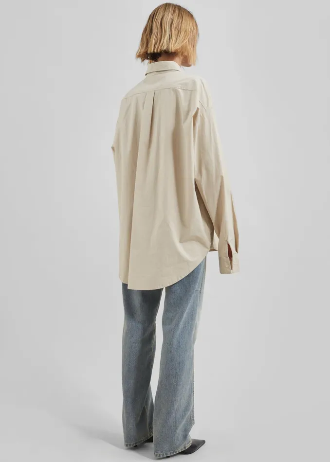 The Frankie Shop Tops Women Calypso Cotton Shirt 8211 Beige