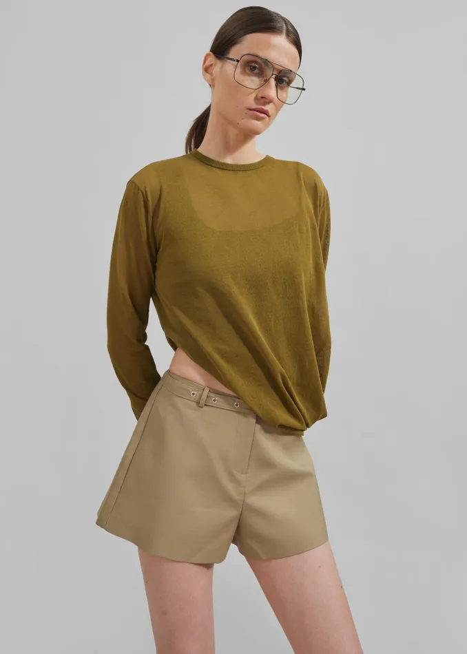 The Frankie Shop Tops Women Christopher Esber Slide Long Sleeve Top 8211 Olive