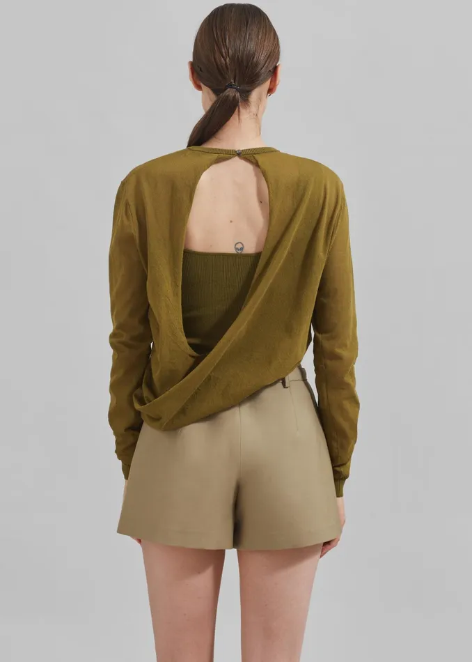 The Frankie Shop Tops Women Christopher Esber Slide Long Sleeve Top 8211 Olive