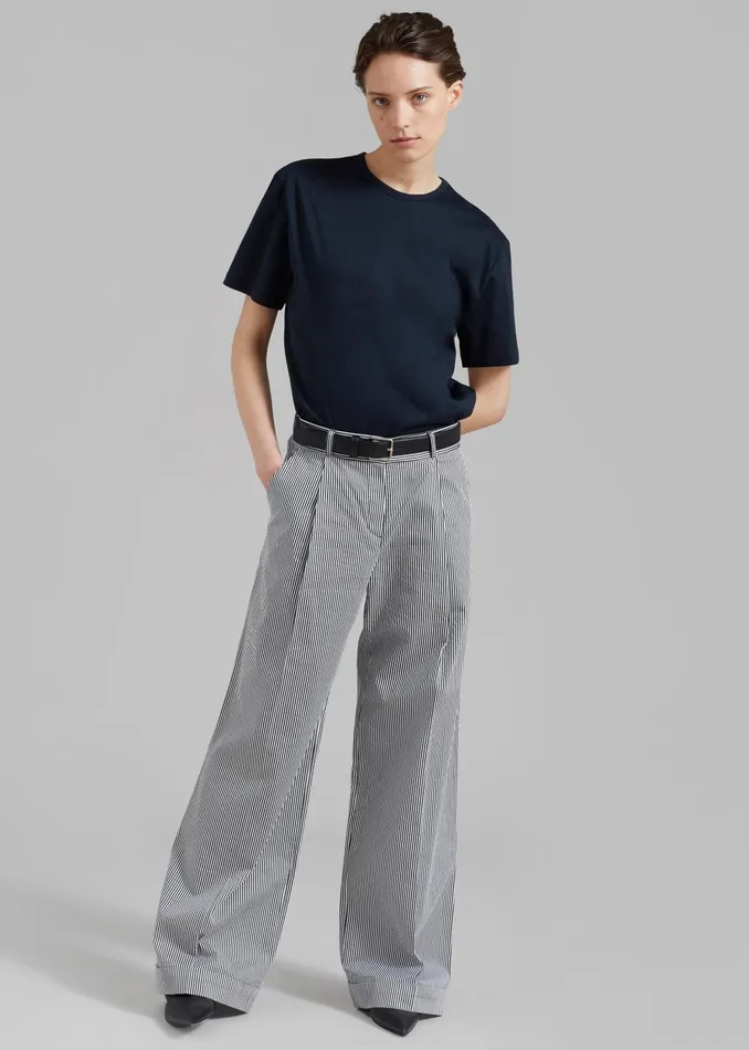 The Frankie Shop Tops Women Connell Boxy Tee 8211 Navy