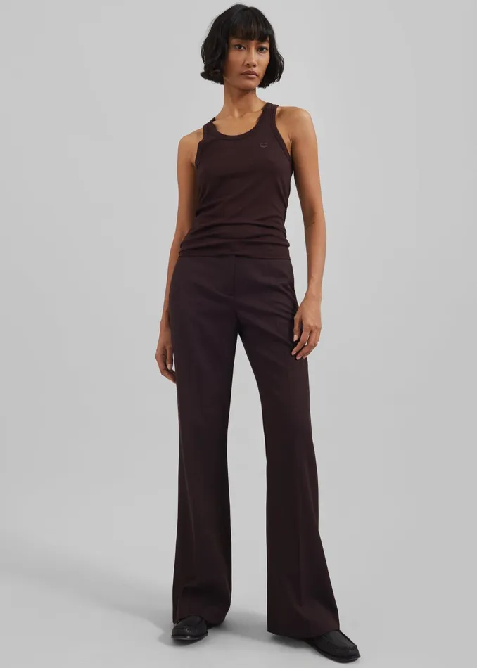 The Frankie Shop Tops Women Coperni Lightweight Logo Tank Top 8211 Brown