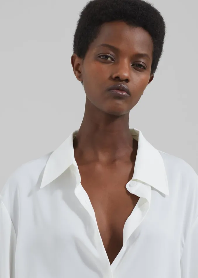 The Frankie Shop Tops Women Daylin Button Up Shirt 8211 Ivory