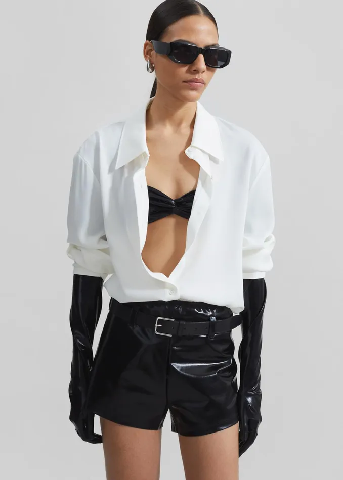 The Frankie Shop Tops Women Daylin Button Up Shirt 8211 Ivory