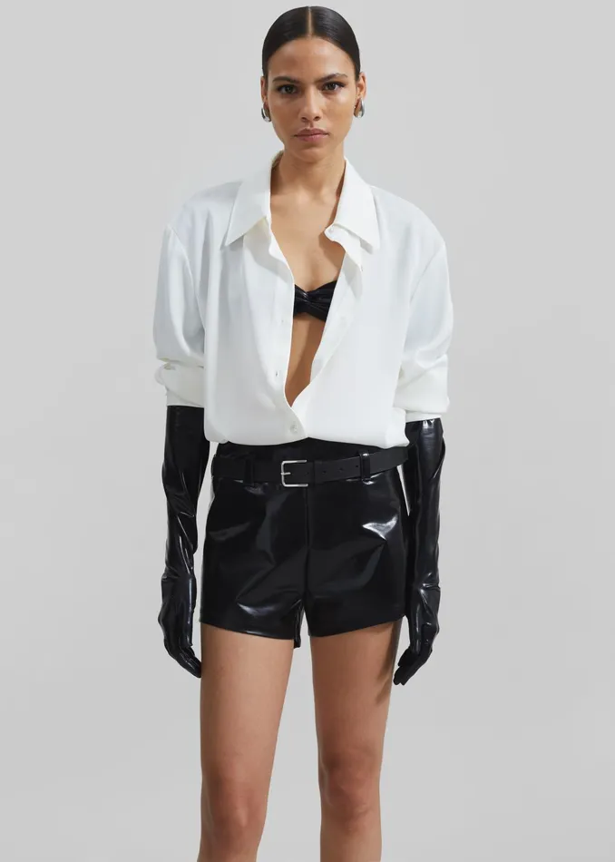 The Frankie Shop Tops Women Daylin Button Up Shirt 8211 Ivory
