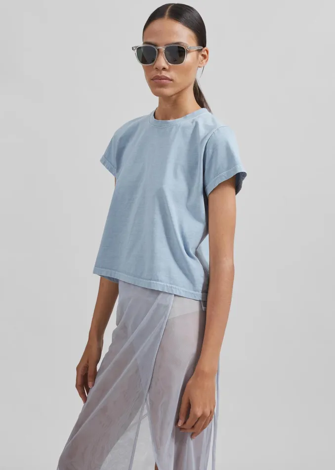 The Frankie Shop Tops Women Dollie Tee 8211 Dusty Blue