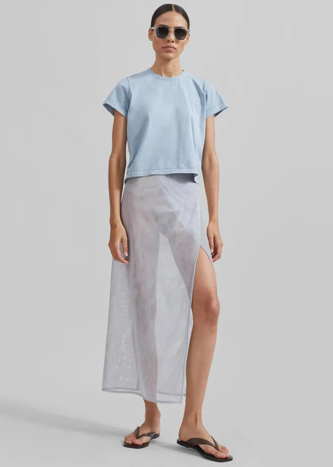 The Frankie Shop Tops Women Dollie Tee 8211 Dusty Blue