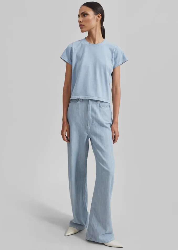 The Frankie Shop Tops Women Dollie Tee 8211 Dusty Blue