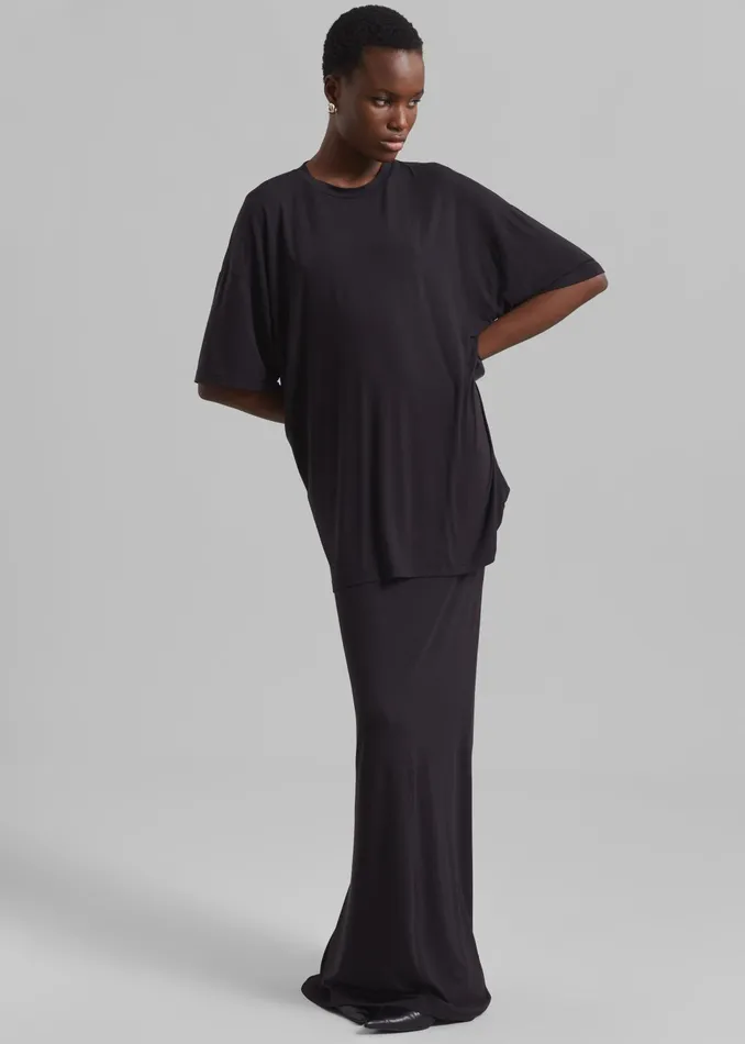 The Frankie Shop Tops Women Ella Boxy Tee 8211 Dark Plum
