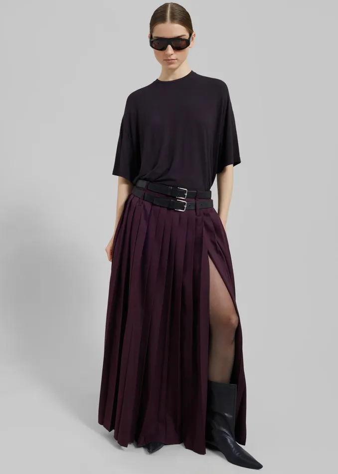 The Frankie Shop Tops Women Ella Boxy Tee 8211 Dark Plum