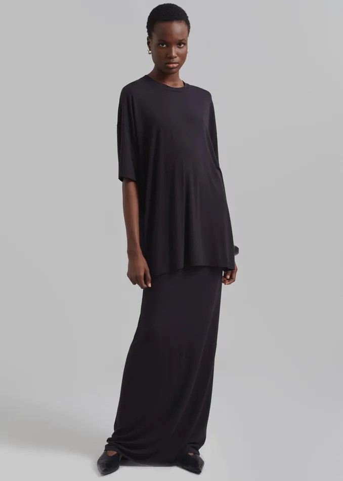 The Frankie Shop Tops Women Ella Boxy Tee 8211 Dark Plum
