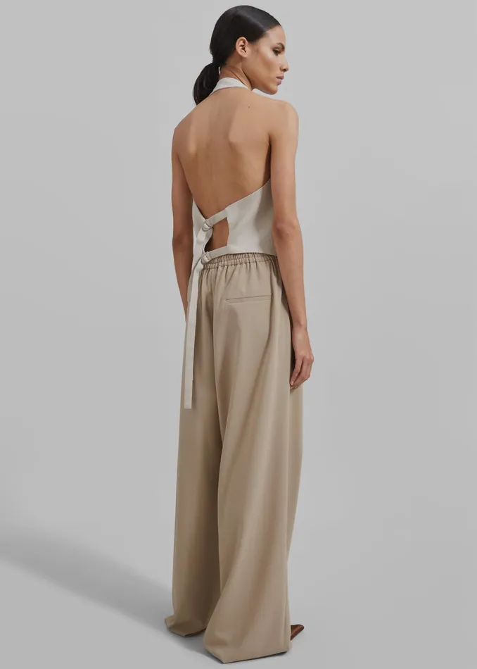 The Frankie Shop Tops Women Elora Linen Halter Top 8211 Oat