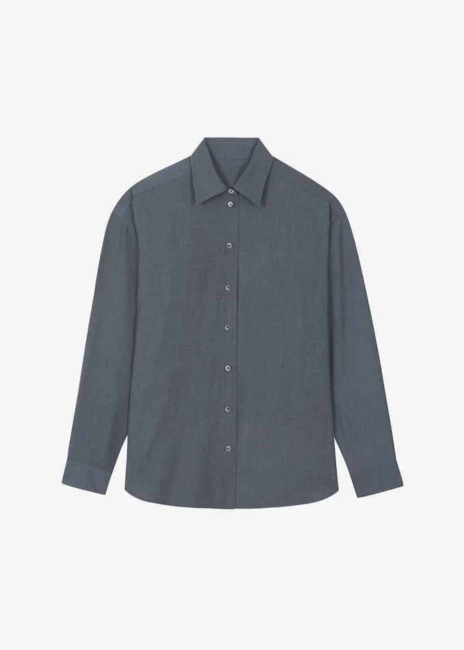 The Frankie Shop Tops Women Gelso Shirt 8211 Dark Grey Melange