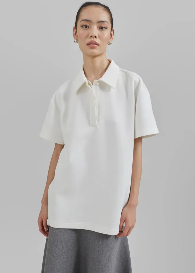 The Frankie Shop Tops Women Harper Polo Shirt 8211 White