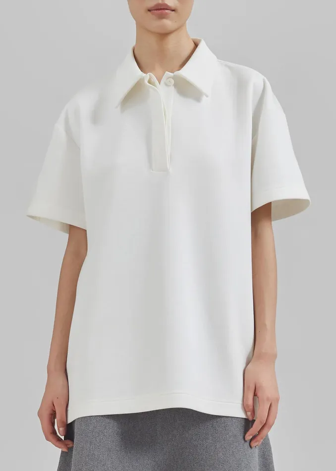 The Frankie Shop Tops Women Harper Polo Shirt 8211 White
