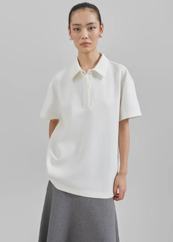 The Frankie Shop Tops Women Harper Polo Shirt 8211 White