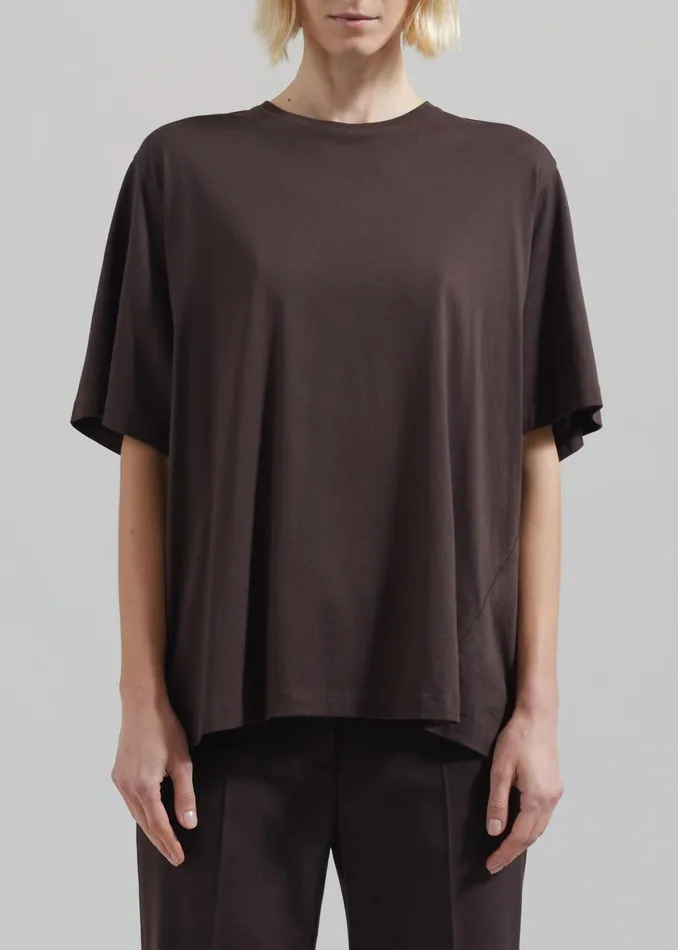 The Frankie Shop Tops Women Harper Soft Organic TShirt 8211 Brown