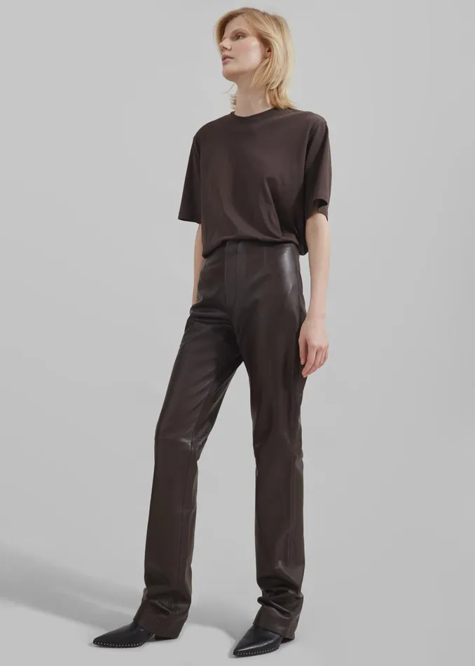 The Frankie Shop Tops Women Harper Soft Organic TShirt 8211 Brown