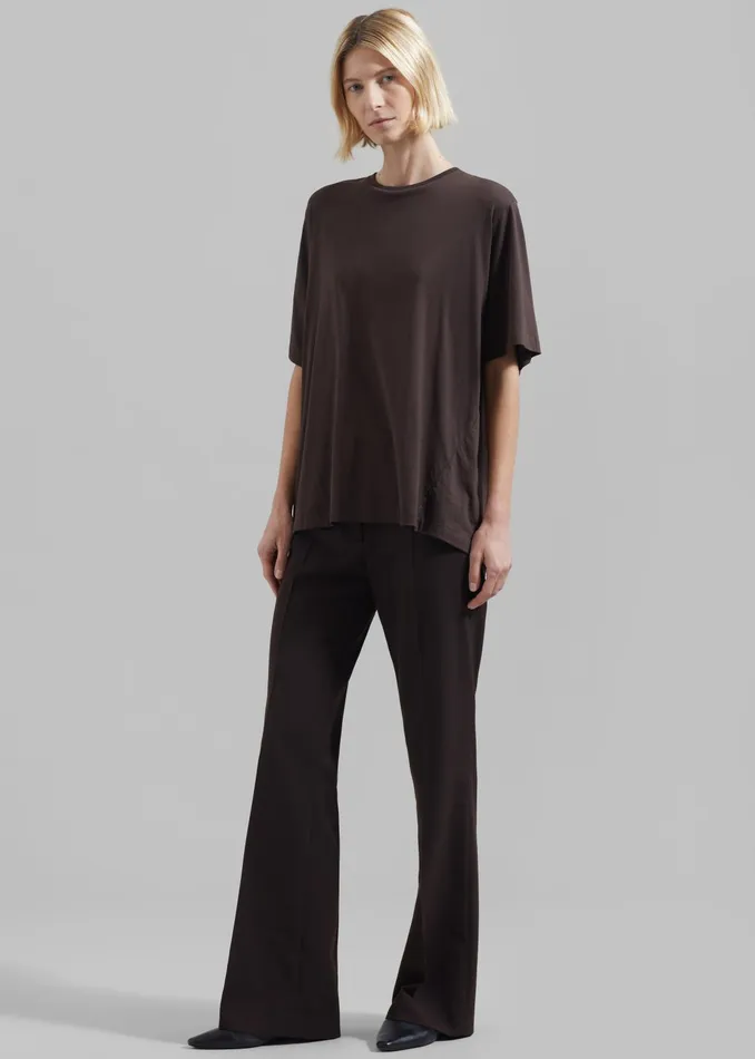 The Frankie Shop Tops Women Harper Soft Organic TShirt 8211 Brown