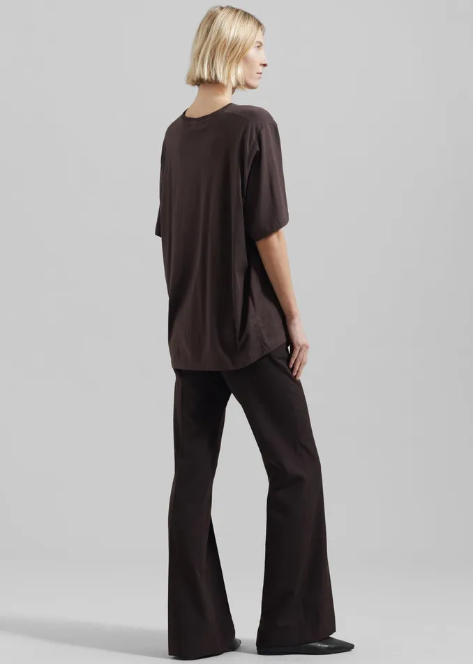 The Frankie Shop Tops Women Harper Soft Organic TShirt 8211 Brown