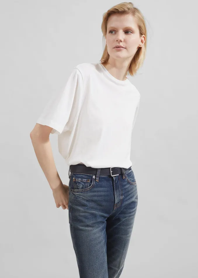 The Frankie Shop Tops Women Harper Soft Organic TShirt 8211 Off White