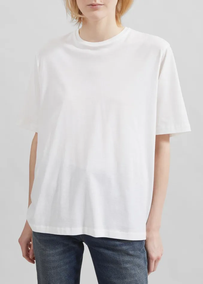 The Frankie Shop Tops Women Harper Soft Organic TShirt 8211 Off White