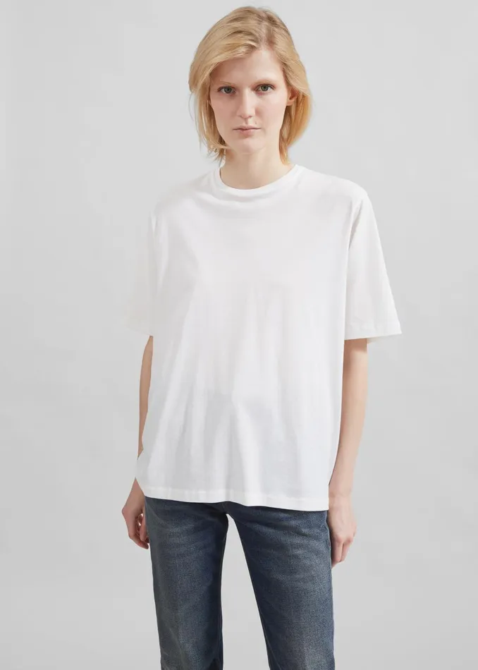 The Frankie Shop Tops Women Harper Soft Organic TShirt 8211 Off White