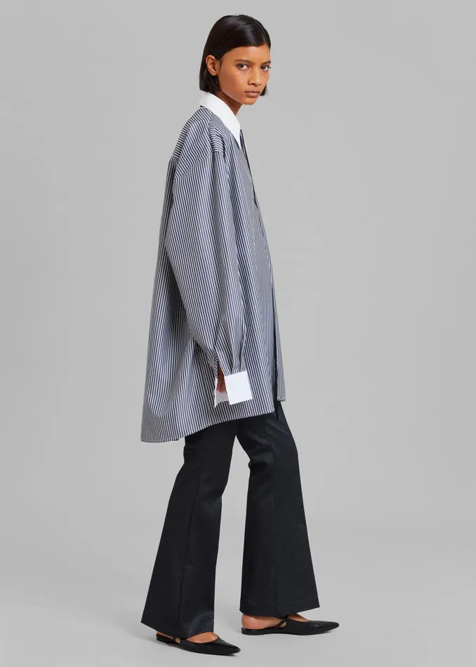 The Frankie Shop Tops Women Jany TieNeck Shirt 8211 Black Stripe