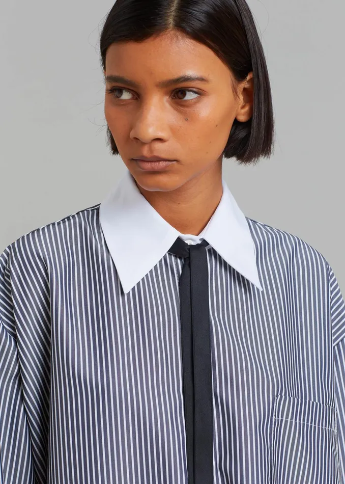 The Frankie Shop Tops Women Jany TieNeck Shirt 8211 Black Stripe