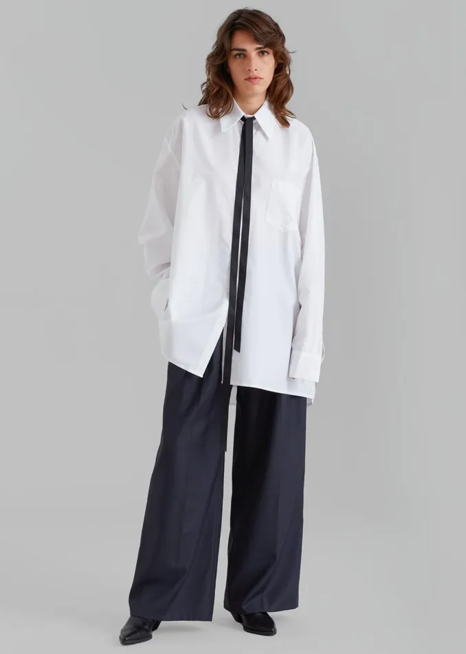 The Frankie Shop Tops Women Jany TieNeck Shirt 8211 White
