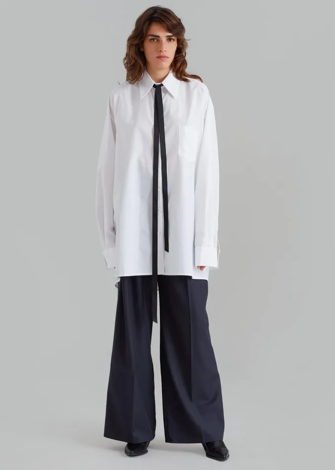 The Frankie Shop Tops Women Jany TieNeck Shirt 8211 White