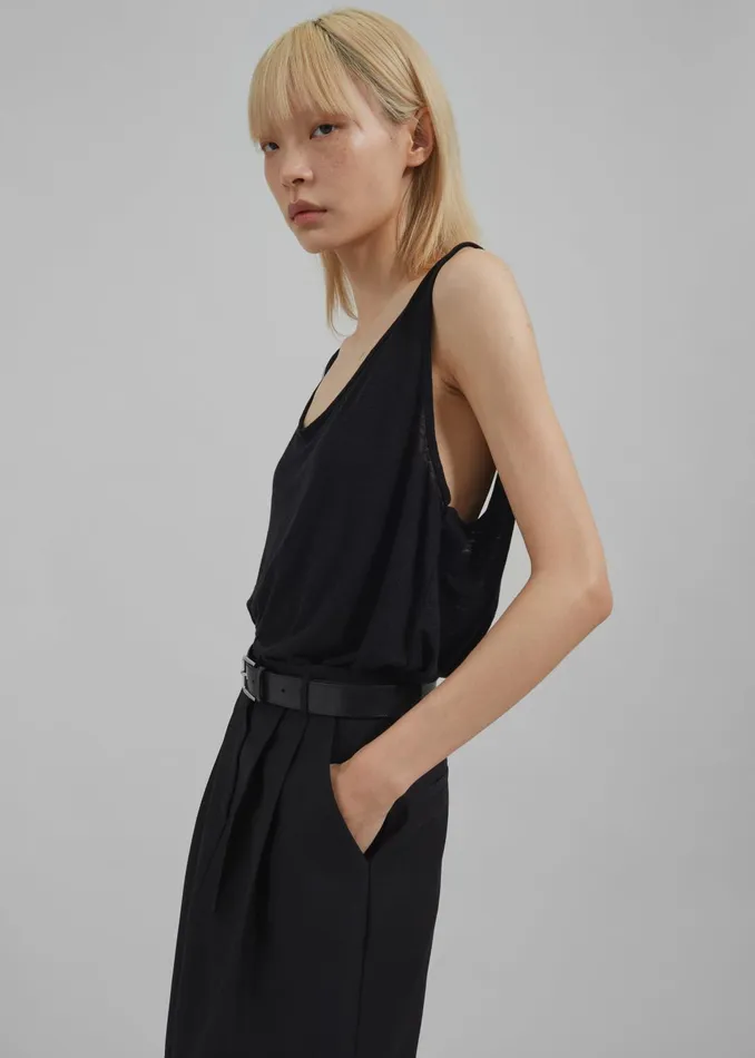 The Frankie Shop Tops Women Josie Scoop Neck Tank Top 8211 Black