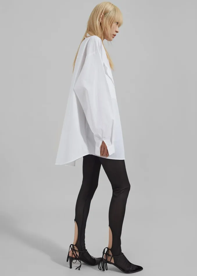 The Frankie Shop Tops Women Marin Button Up Utility Shirt 8211 White