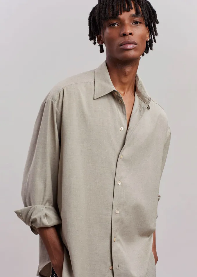 The Frankie Shop Tops WomenMen Gelso Shirt 8211 Light Taupe Melange