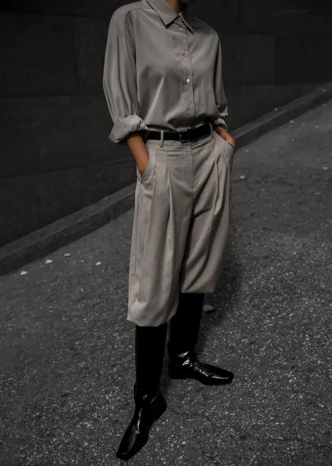 The Frankie Shop Tops WomenMen Gelso Shirt 8211 Light Taupe Melange