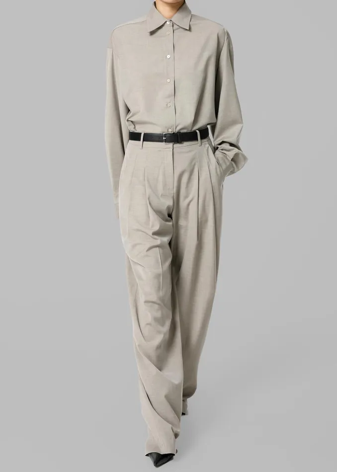 The Frankie Shop Tops WomenMen Gelso Shirt 8211 Light Taupe Melange