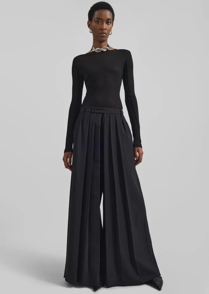 The Frankie Shop Tops Women Mesa Sheer Long Sleeve Tee 8211 Black