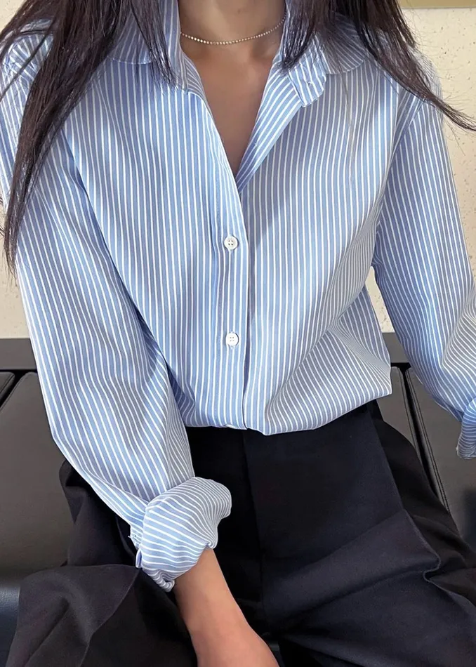 The Frankie Shop Tops Women Mina Shirt 8211 Blue Stripe
