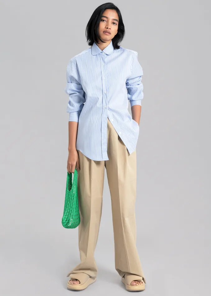 The Frankie Shop Tops Women Mina Shirt 8211 Blue Stripe