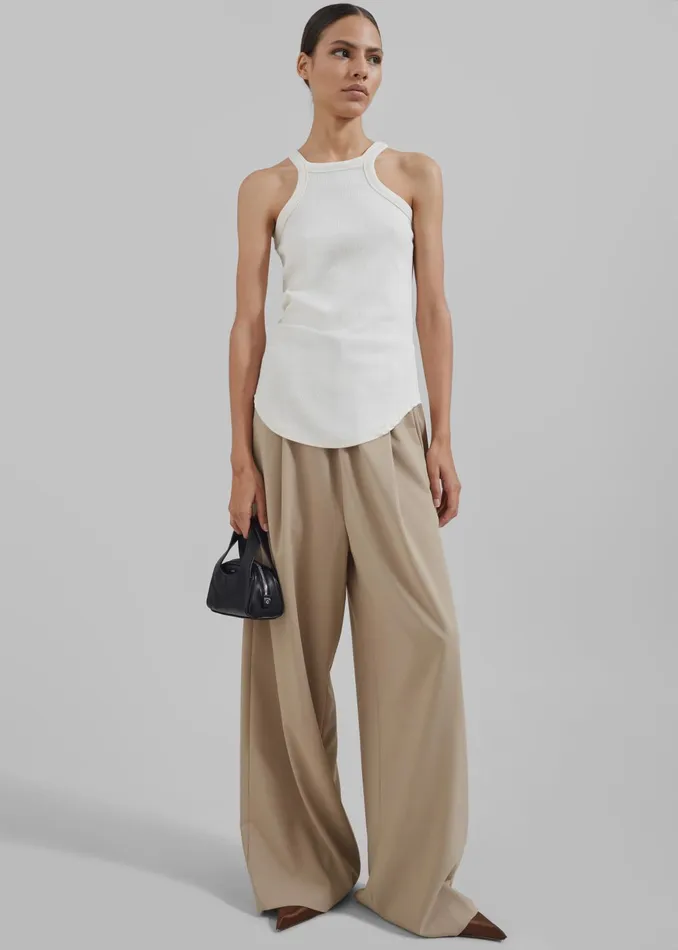 The Frankie Shop Tops Women Omi Halter Tank Top 8211 Cream