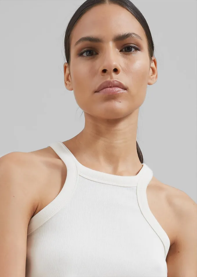 The Frankie Shop Tops Women Omi Halter Tank Top 8211 Cream
