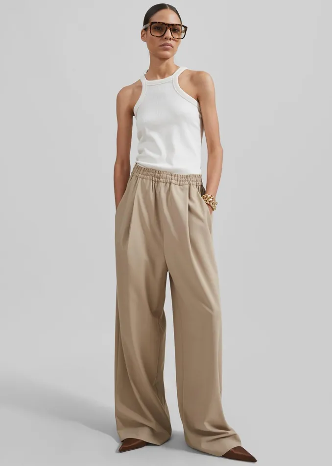 The Frankie Shop Tops Women Omi Halter Tank Top 8211 Cream