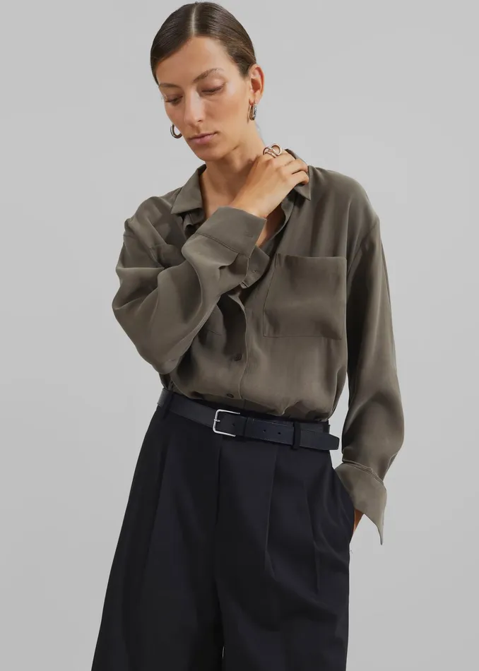 The Frankie Shop Tops Women Valmiera Blouse 8211 Khaki